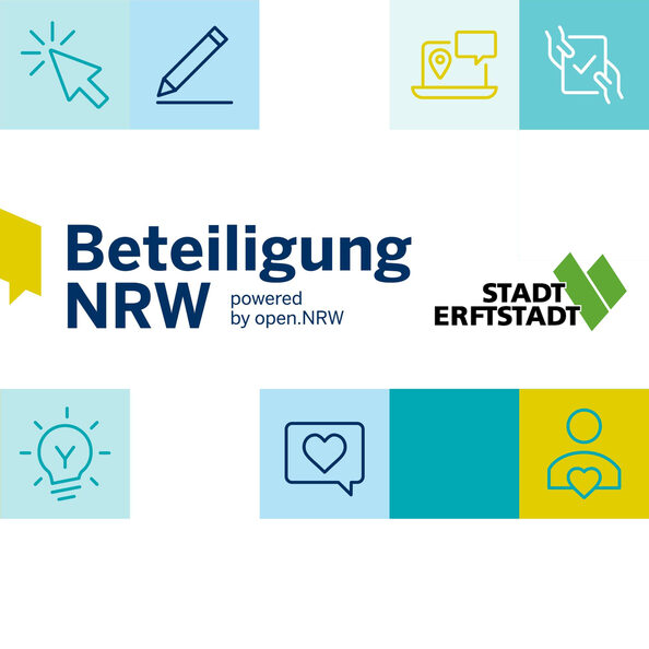 Logo Beteiligungsportal.NRW ergänzt durch Stadtlogo