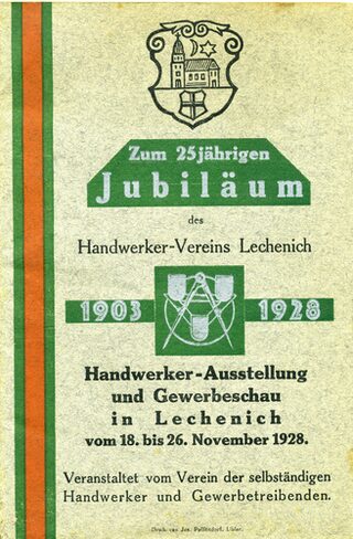 Cover des Ausstellungskataloges der „Handwerker-Ausstellung und Gewebeschau in Lechenich“, 18.-26. November 1928