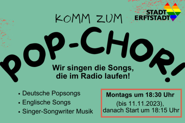 Plakat Einladung zum Pop-Chor der Musikschule