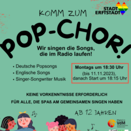 Plakat Einladung zum Pop-Chor der Musikschule