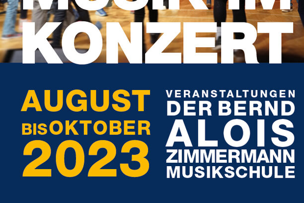 Coverseite des neuen Programmhefts der Musikschule Erftstadt unter dem Titel "Musik im Konzert"