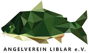 Logo Angelverein Liblar e.V. - mit einem Fisch, der mit geometrischen Figuren in dreidimensionaler Wirkung konstruiert ist