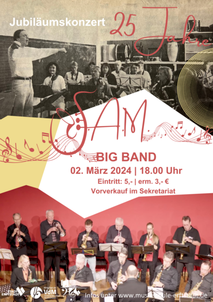 Plakat zum Jubiläumskonzert der S.A.M. Big Band