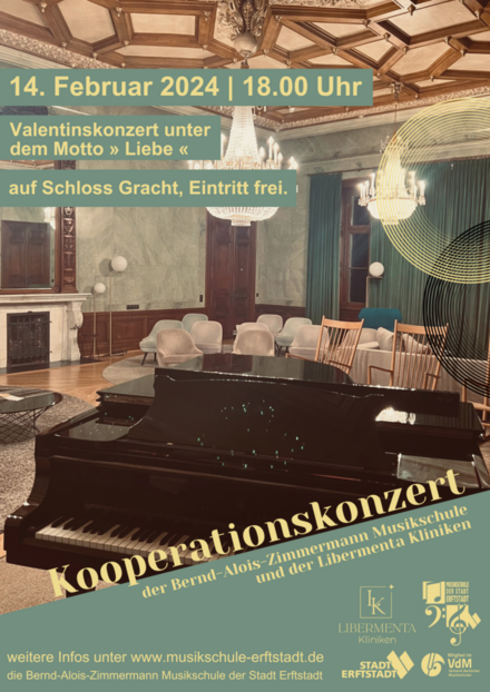 Plakat zum Kooperationskonzert Libermenta Kliniken und Musikschule Erftstadt