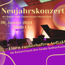 Plakat Neujahrskonzert der Musikschule Erftstadt